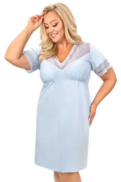 Noční košilka Linda - plus size až do 6XL - Světle modrá