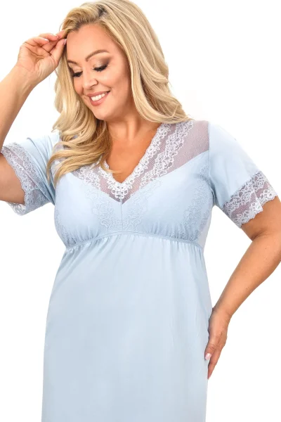 Noční košilka Linda - plus size až do 6XL - Světle modrá
