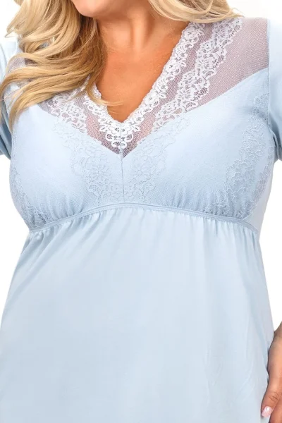Noční košilka Linda - plus size až do 6XL - Světle modrá