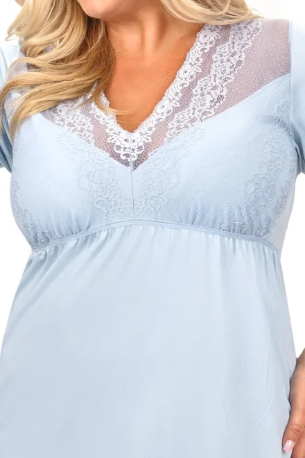 Noční košilka Linda - plus size až do 6XL - Světle modrá