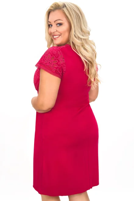 Noční košilka Silvana - plus size až do velikosti 6XL - Malinově červená