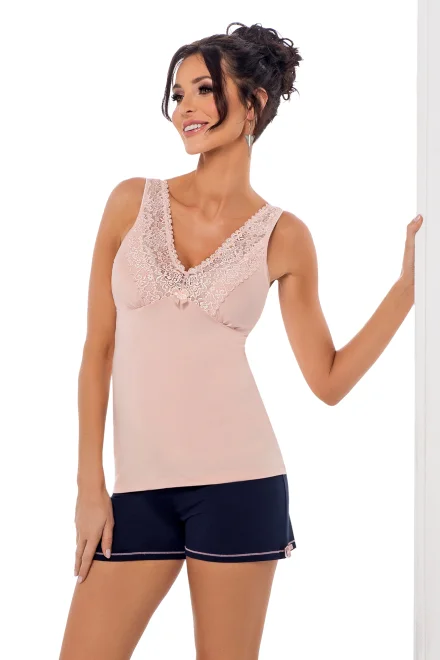 Dámské pyžamo Klaudia SS Pink - Světle růžová