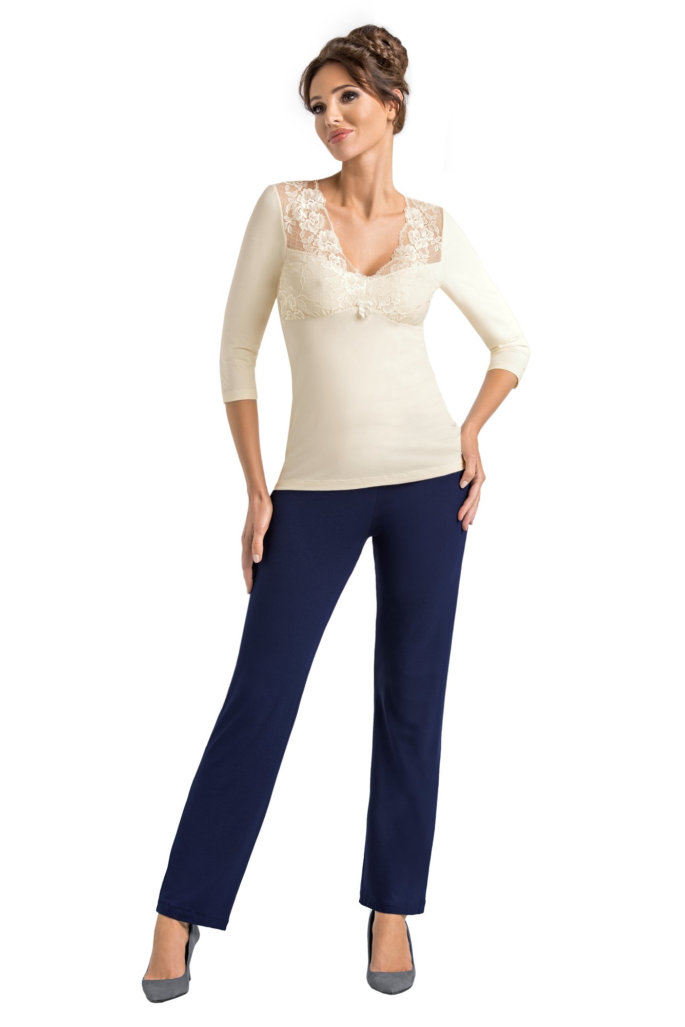 Simone Ecru-Dark Blue-ECR Simone Ecru-Dark Blue-ECR