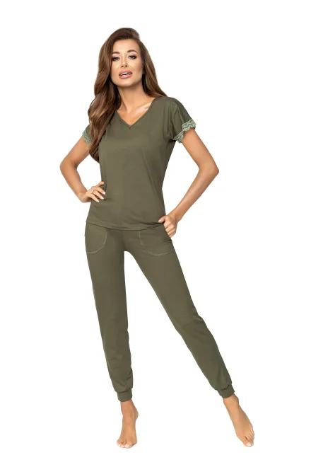 Dámské pyžamo Demi Khaki SL - Khaki