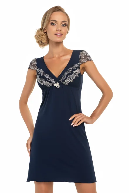 Noční košilka Aura Dark Blue - Tmavě modrá