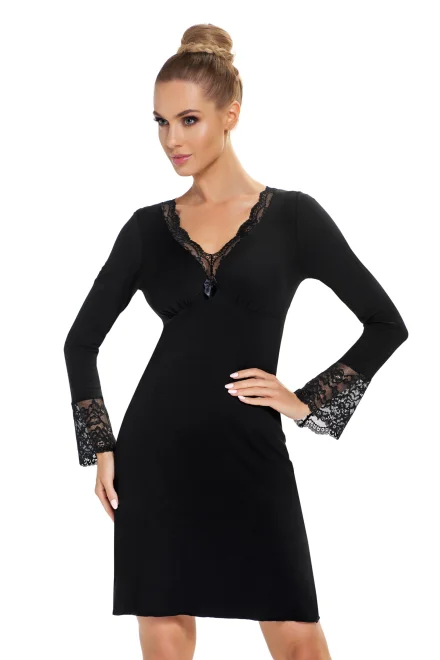 Noční košilka Stella II Black - Černá