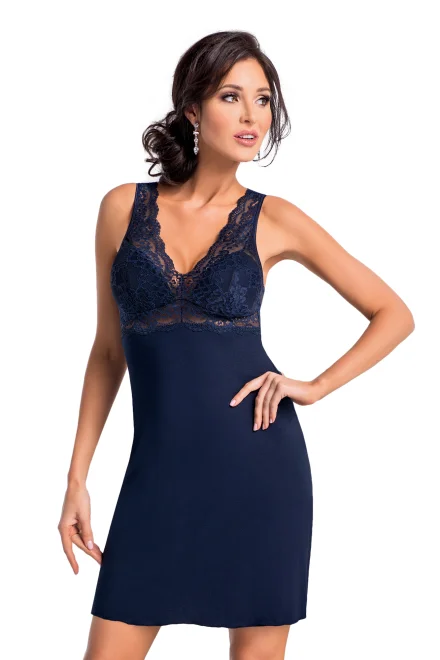 Noční košilka Chantal Dark Blue - Tmavě modrá