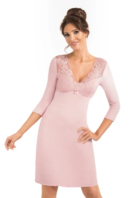 Noční košilka Simone II Powder Pink - Světle růžová