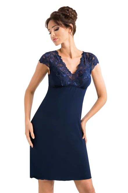 Noční košilka Romina Dark Blue - Tmavě modrá