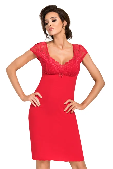 Noční košilka Brigitte Red - Červená