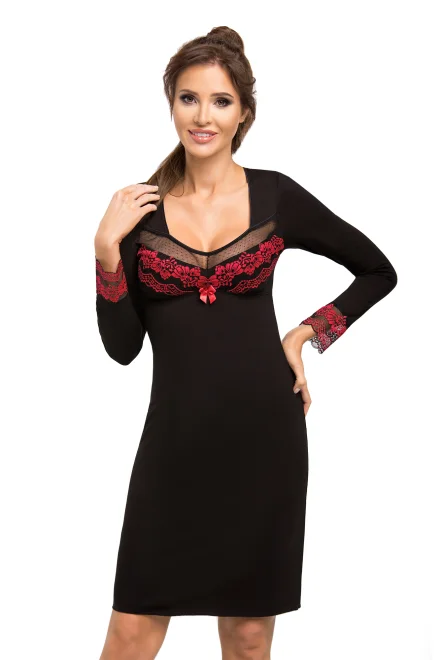 Noční košilka Jasmine II Black - Černá