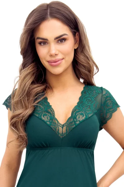 Noční košilka Ivana - luxusní střih - Tmavě zelená