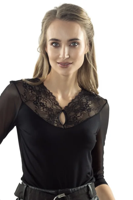 Halenka Danita - 3/4 rukáv - Černá