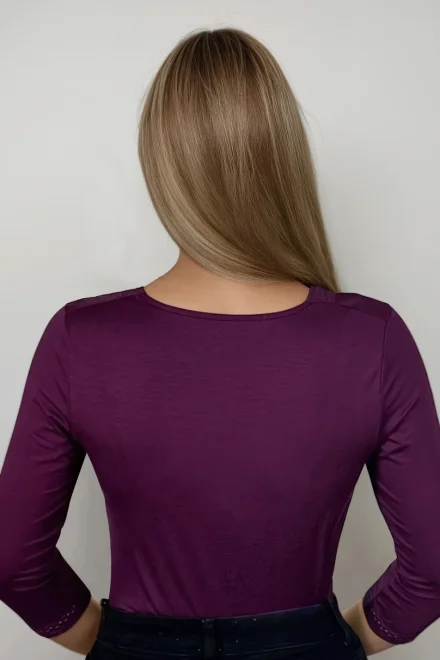 Halenka Eulalia - 3/4 rukáv - Tmavě fialová