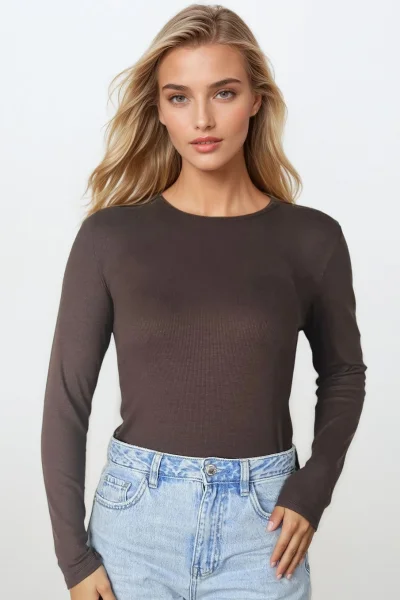 Dámské triko Irma - viskóza - Tmavě hnědá