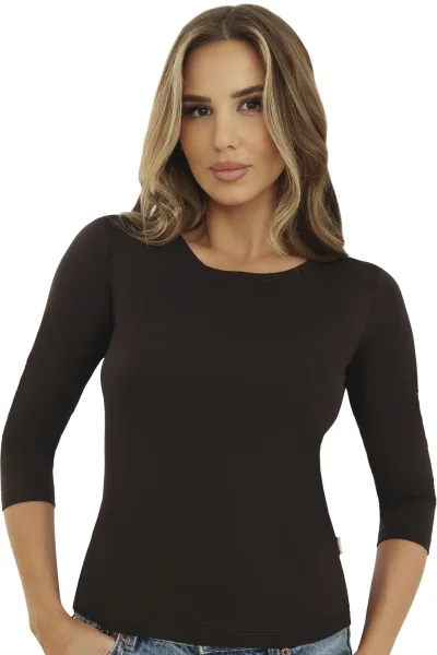 DARBRO Dámské triko Ina - 3/4 rukáv - Tmavě hnědá