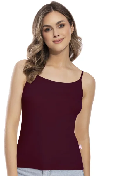 Tílko Tisa - na ramínka - Vínově-červená