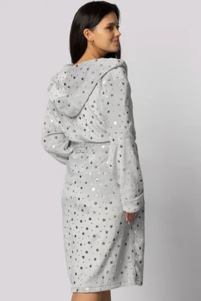 Fleecový dámský župan Star - až do 5XL - Šedá