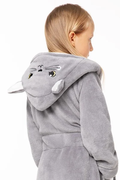 Dětský župan Kitten - Šedá