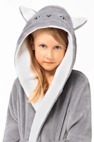 Dětský župan Kitten - Šedá