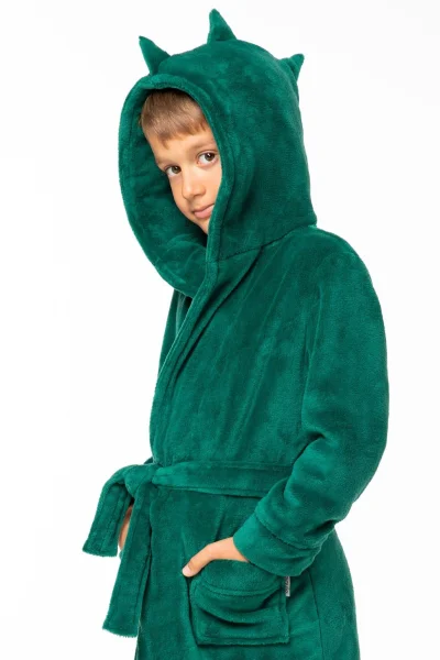 Dětský župan Aligator - měkký - Zelená