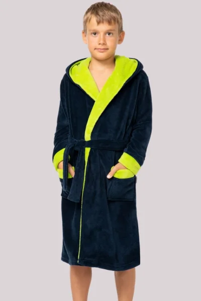 Dětský župan Delfino - s kapucí - Světle zelená