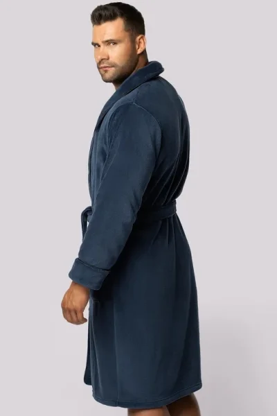 Fleecový pánský župan Elegent - Tmavě modrá