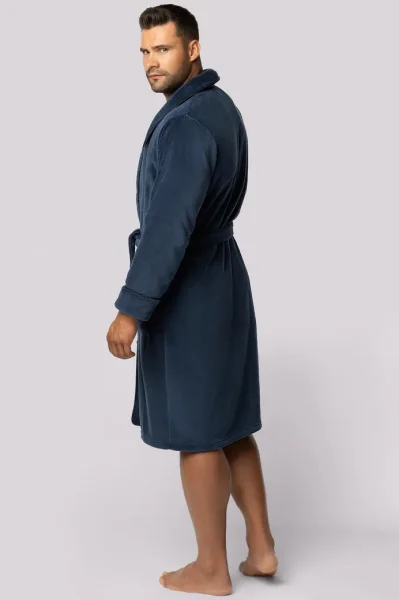 Fleecový pánský župan Elegent - Tmavě modrá