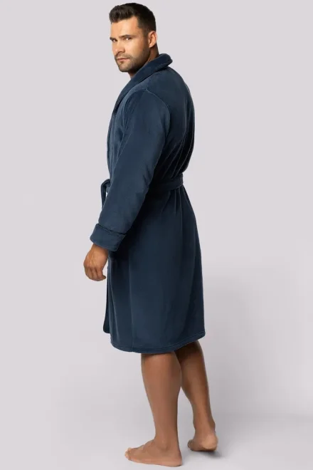 Fleecový pánský župan Elegent - Tmavě modrá