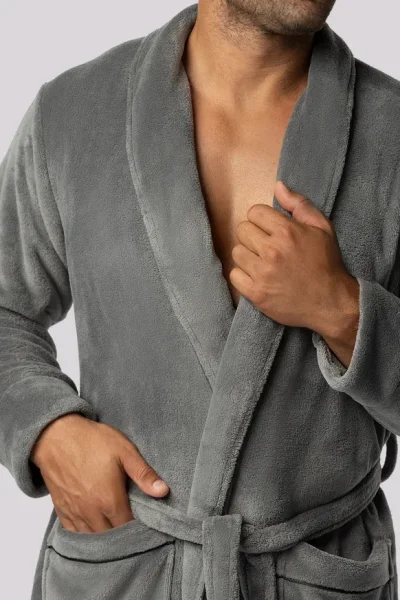 Fleecový pánský župan Elegent - Šedá