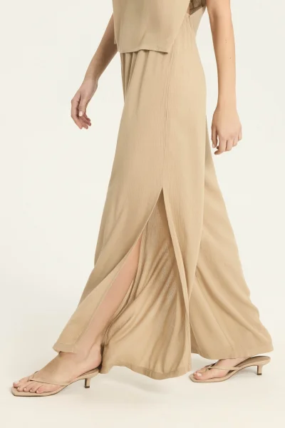 Široké dámské kalhoty Mare - Písková