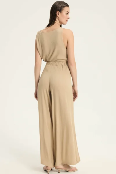 Široké dámské kalhoty Mare - Písková