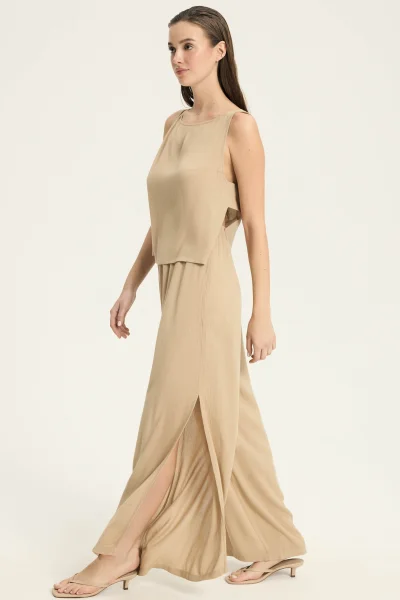 Široké dámské kalhoty Mare - Písková