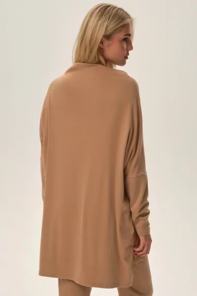 BEI Dámská mikina Joyland - prodloužený střih - Béžová