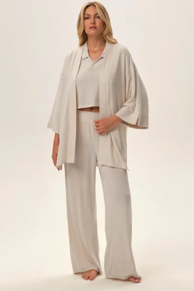 Kardigan Jen - 3/4 rukáv - Světle béžová