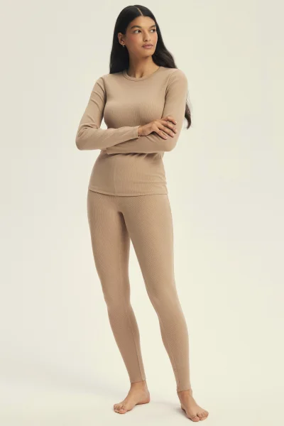 Dámské triko Jody - žebrovaná tkanina - Béžová