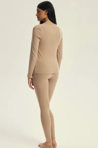 Dámské triko Jody - žebrovaná tkanina - Béžová