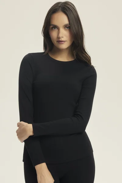 Dámské triko Jody - žebrovaná tkanina - Černá