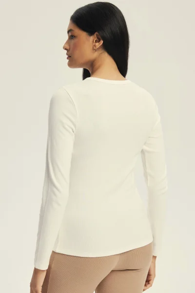 Dámské triko Jody - žebrovaná tkanina - Krémová