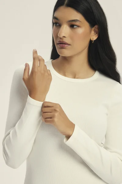 Dámské triko Jody - žebrovaná tkanina - Krémová