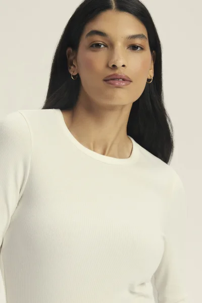 Dámské triko Jody - žebrovaná tkanina - Krémová