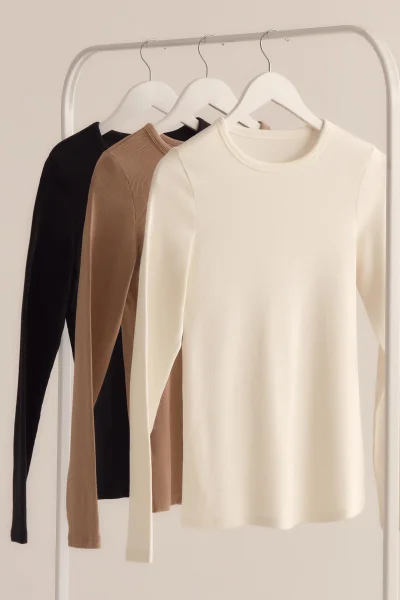 Dámské triko Jody - žebrovaná tkanina - Krémová