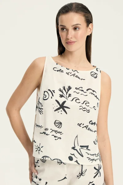 Azzurro - lněný-CRE