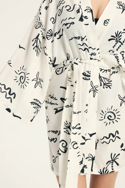 Plážový župan Azzurro - viskóza - Krémová