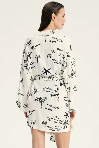 Plážový župan Azzurro - viskóza - Krémová