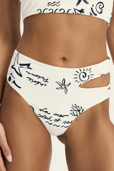 Spodní díl plavek Firenze - vyšší pas - Krémová