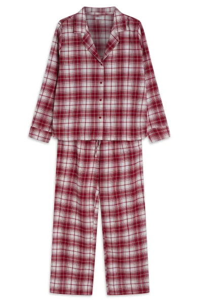 Dámské propínací pyžamo Chrismis - bavlna - Červená