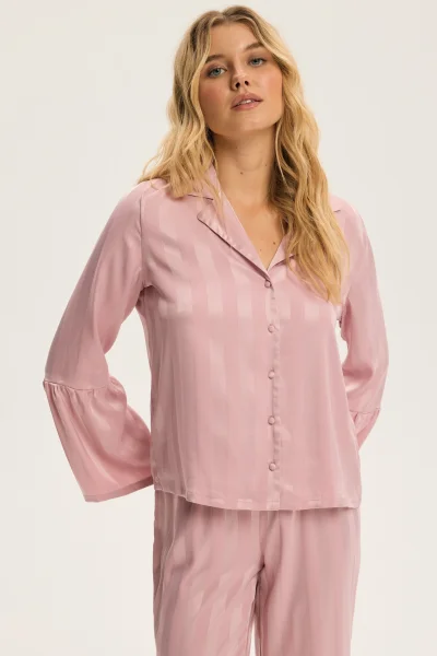 Dámské pyžamo Cuneo - s volánky - Starorůžová