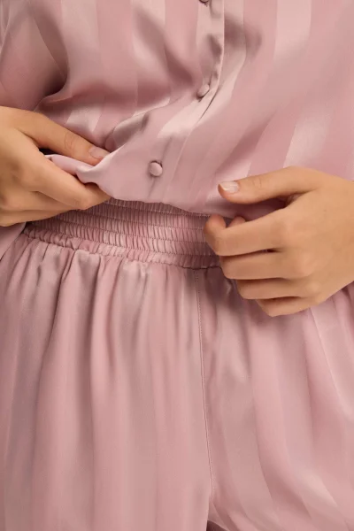 Dámské pyžamo Cuneo - s volánky - Starorůžová