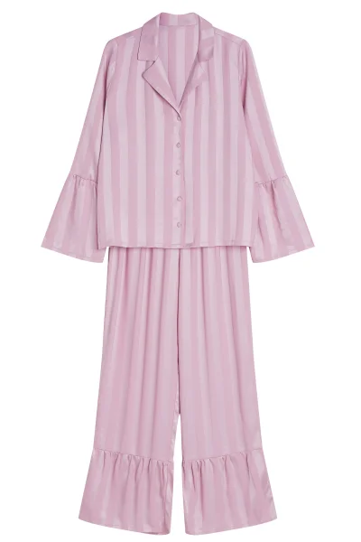Dámské pyžamo Cuneo - s volánky - Starorůžová